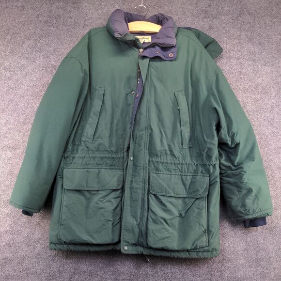 Eddie Bauer Men's Gore-Tex Goose Down Hooded Jacket Green Medium Ridge Line VTG - Picture 2 of 16